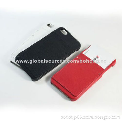 Card holder case for iPhone 5S,PC with PU sticker and card slot